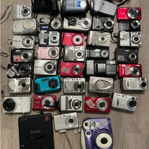 For parts/repair digital camera + electronics lot  of 38 - Olympus Sony Samsung